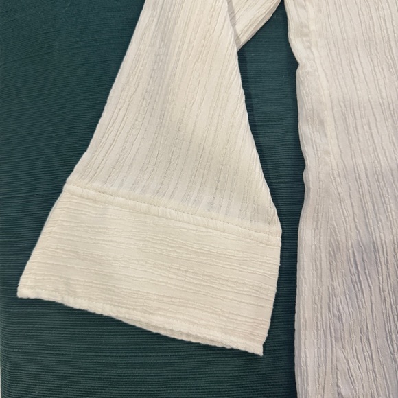 Magellan’s White Crinkle Chopstick Button up Dress Shirt Blouse NWOT XL - Picture 3 of 10